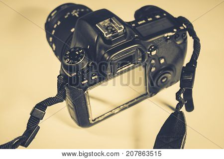 Vinnitsa Ukraine - June 25 2017 : Close-up Camera On White