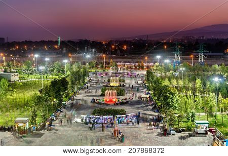Park in the city centre of Dushanbe, the Capital of Tajikistan. Central Asia