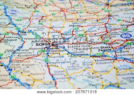 map of the sofia, the concept of travel.