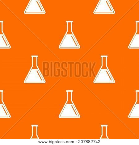 Test tube with oil pattern repeat seamless in orange color for any design. Vector geometric illustration