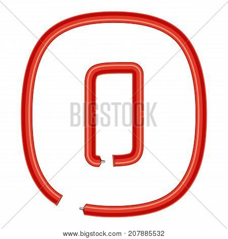 Letter o plastic tube icon. Cartoon illustration of letter o plastic tube vector icon for web