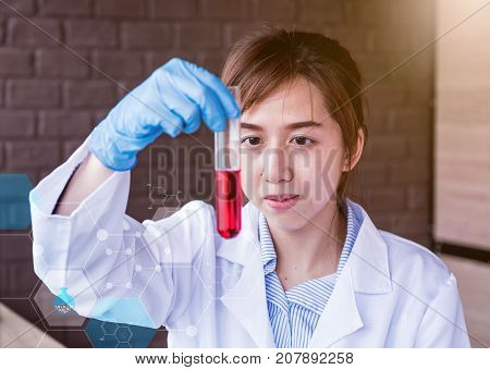 scientistand doctor working in science and chemical for health