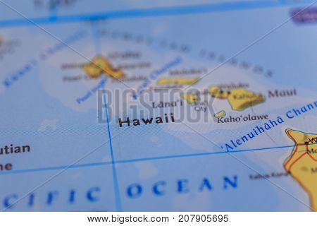 Vinnitsa Ukraine - August 25 2017: map of hawaii