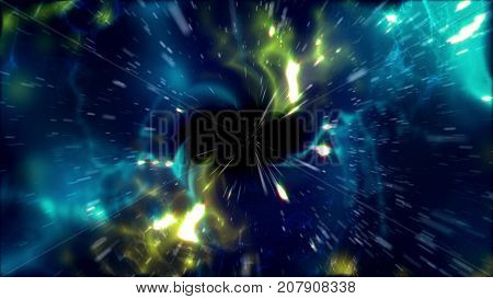 Abstract Black Space Tunnel Illustration