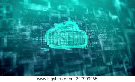 Abstract Cyberspace Cloud Sign