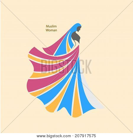 Arabic hijab for beautiful woman Islam logo design