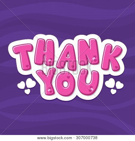 Vector Illustration Alphabet. Cartoon Letters. Thank You.