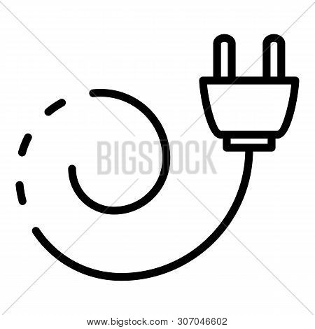 Extension Plug Cord Icon. Outline Extension Plug Cord Vector Icon For Web Design Isolated On White B
