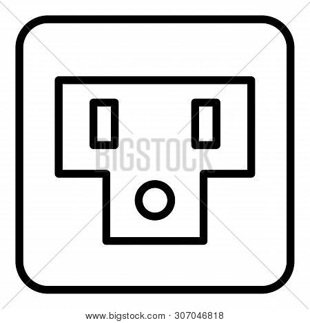 Usa Socket Icon. Outline Usa Socket Vector Icon For Web Design Isolated On White Background