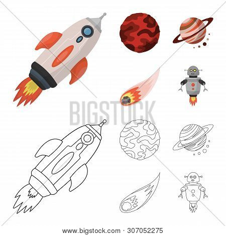 Vector Design Of Astronomy And Technology Logo. Collection Of Astronomy And Sky Stock Vector Illustr