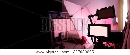 4K High Definition Video Camera Monitor On Tripod