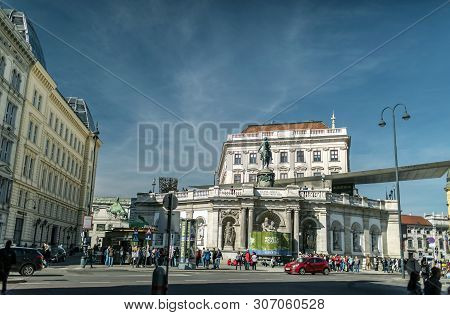 Viena, Austria - March 18, 2019: The Albertina Is A Museum In The Innere Stadt Of Vienna, Austria. A