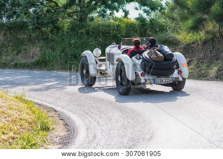 Pesaro Colle San Bartolo , Italy - May 17 - 2018 : Mercedes-benz 710 Ssk 1928 On An Old Racing Car I