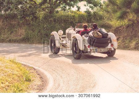 Pesaro Colle San Bartolo , Italy - May 17 - 2018 : Mercedes-benz 710 Ssk 1928 On An Old Racing Car I