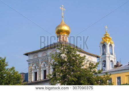 Sergiev Posad, Russia - June, 8, 2019: church in Sergiev Posad, Russia near Troitse-sergiyevsky monastery