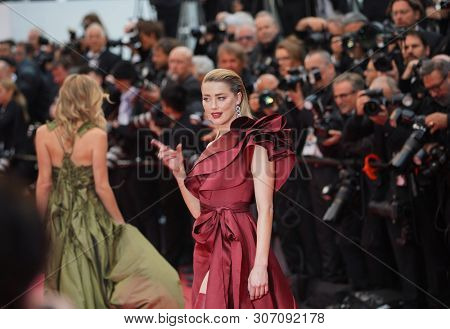 CANNES, FRANCE - MAY 17, 2019: Amber Heard attends the screening of 