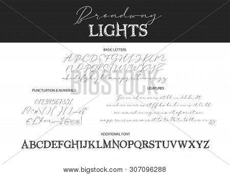 Decorative Script Duo Font. Serif And Script. Alphabet Vector Calligraphy Signs. Letter Vector Set. 