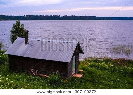 Ferapontovo, Vologda region, Russia - June, 9, 2019: landscape with the image of russian north village Ferapontovo in Vologda region