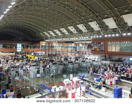 Istanbul, Turkey - April 30, 2019: Passport Conrol And Security Check Area In Istanbul Sabiha Gokcen