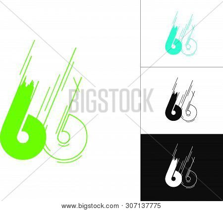 Initial Number 66 Logotype Line Sketch Concept In Vector. Modern Style Number Logo Designs Elements 
