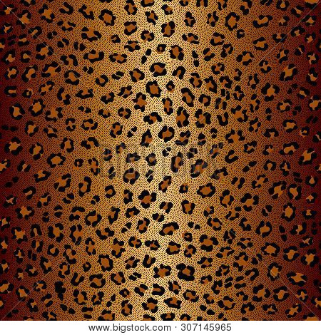 Seamless Animal Leopard Texture Pattern. Vector Image.