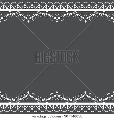 Retro Lace Pattern Vector Greeting Card, Wedding Or Birthday Party Invitation, Ornamental Border Or 