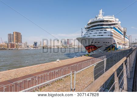 Rotterdam, Netherlands - April 18, 2019 : Aidamar Cruise Ship From The German Aida Cruises Company S