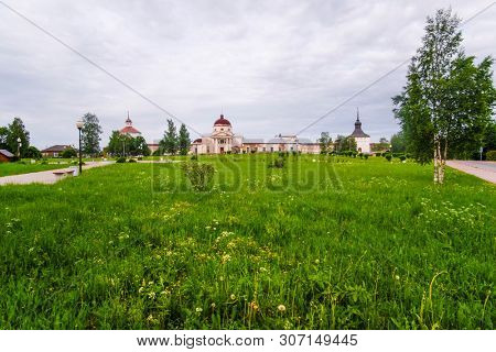 View to the center of Kirillov with Kirillo-Belozersky Monastery, Russia