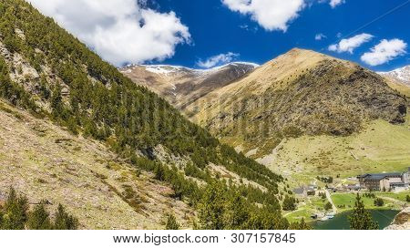 Very Nice Valley In Mountain Pyrenees Of Spain (valley Name Is Vall De Nuria)