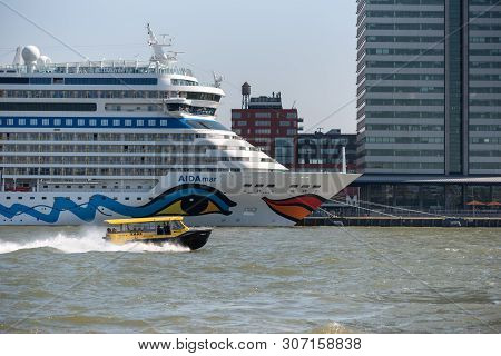 Rotterdam, Netherlands - April 18, 2019 : Aidamar Cruise Ship From The German Aida Cruises Company S