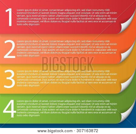 Infographics Template With Colorful Numbered Headers And Sample Text