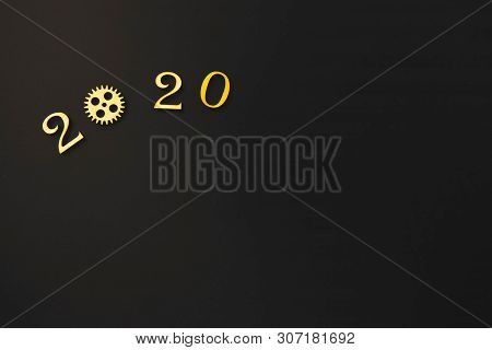 2020 Year Arrangements On A Black Background. Industry Concept