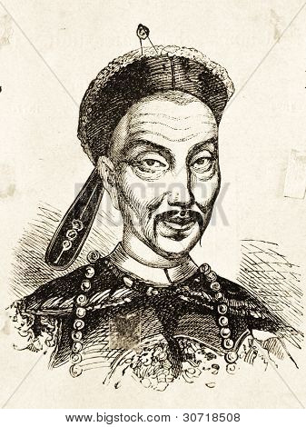 Ritratto di re Sii, Cina Kwang. Illustrazione da Alwin Zschiesche, pubblicato su 