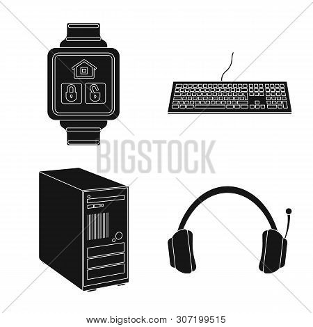 Isolated Object Of Laptop And Device Sign. Set Of Laptop And Server Stock Symbol For Web.