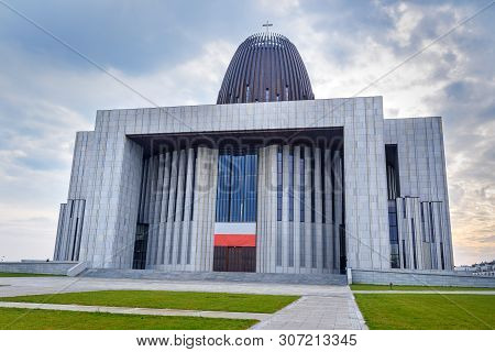 Warsaw, Poland - November 13, 2018:temple Of Divine Providence Or Swiatynia Opatrznosci Bozej, Roman