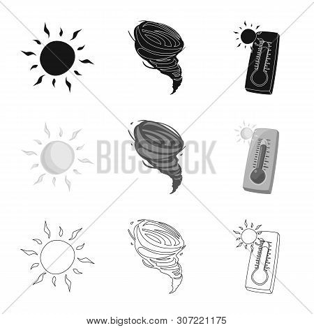 Vector Illustration Of Weather And Climate Icon. Collection Of Weather And Cloud Stock Vector Illust