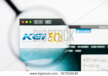 New York, New York State, Usa - 19 June 2019: Illustrative Editorial Of Kei Industries Website Homep