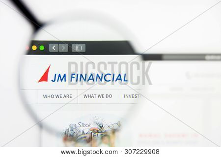 New York, New York State, Usa - 19 June 2019: Illustrative Editorial Of Jm Financial Website Homepag