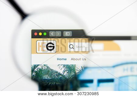 New York, New York State, Usa - 19 June 2019: Illustrative Editorial Of Heg Website Homepage. Heg Lo