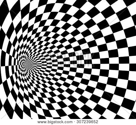 Vecor Abstract Perspective Background. Checkered 3d Texture.
