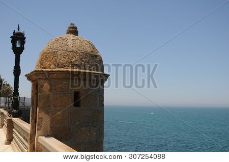 Old Watchtower In Alameda Apodaca, Cadiz Bay