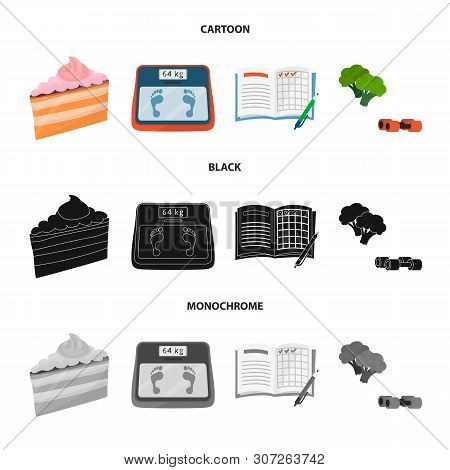 Vector Illustration Of Diet And Treatment Sign. Collection Of Diet And Medicine Stock Vector Illustr