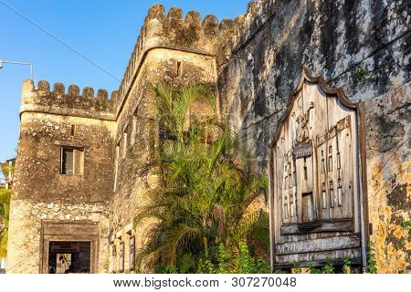 Stone Town , Zanzibar-February 28, 2019 : The Old Fort Ngome Kongwe