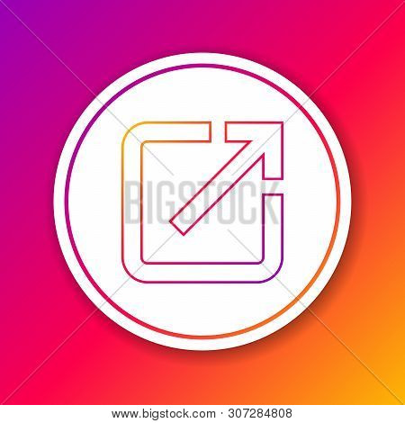 Color Open In New Window Line Icon Isolated On Color Background. Open Another Tab Button Sign. Brows