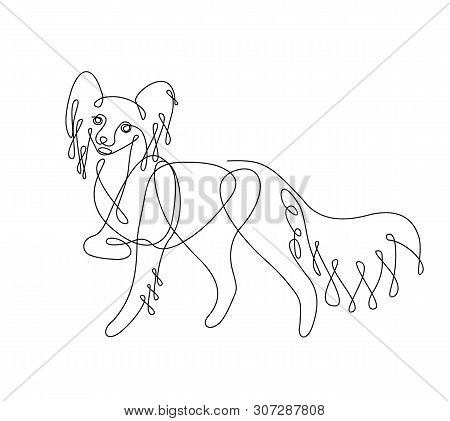 Chihuahua Dog One Line Drawing Continuous Line