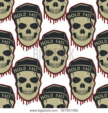Skull Pattern Design Isolated On White Background. Stock Vector