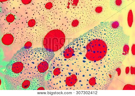 Oil Bubbles Inside Water Base Form Patterns