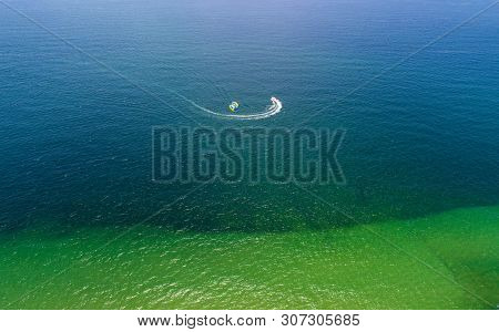 Aerial View Of Gulf Shores, Alabama Beach In Summer 2019