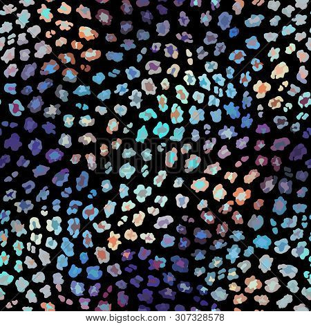 Seamless Animal Leopard Texture Pattern. Vector Image.