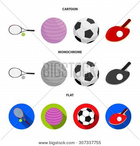 Vector Design Of Ball And Soccer Icon. Set Of Ball And Basketball Stock Vector Illustration.
